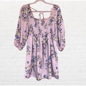 NEW Xhilaration ruched top long sleeve smock mini dress